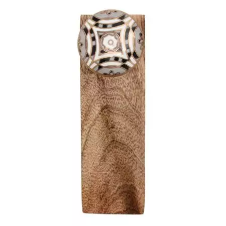 Golden Ceramic Floral Wooden Door Stopper